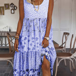 Boho Printed Sleeveless Cotton Blend Dress