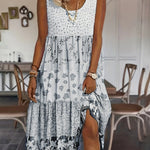 Boho Printed Sleeveless Cotton Blend Dress