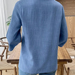 Bohemian Lace Patchwork Cotton Blend 3/4 Sleeve Top