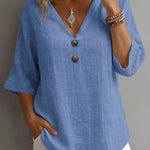 Urban Minimalist 3/4 Sleeve Textured Blouse