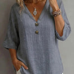 Urban Minimalist 3/4 Sleeve Textured Blouse