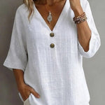 Urban Minimalist 3/4 Sleeve Textured Blouse