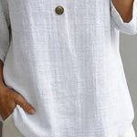 Urban Minimalist 3/4 Sleeve Textured Blouse