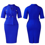 Anti-Wrinkle Double-Breasted Business Dress