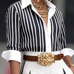 Urban Workwear Striped Button Shirt Blouse