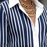Urban Workwear Striped Button Shirt Blouse