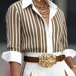 Urban Workwear Striped Button Shirt Blouse