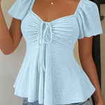 Cute Openwork Embroidered Jacquard Blouse