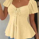 Cute Openwork Embroidered Jacquard Blouse