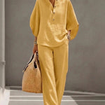 Minimalism Loose Fit Cotton Blend Matching Set