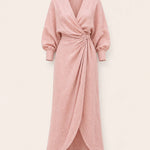 Minimalist V-Neck Long Sleeve Maxi Wrap Dress
