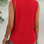 Casual Comfort Polo Collar Waffle Tank Top