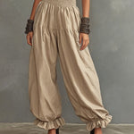 Comfort High Waist Ruffled Hem Wide Leg Pants