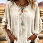 Boho Bell Sleeves Ruffled Top