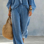 Effortless Chic Batwing Sleeve Polka Dot 2-Piece Set