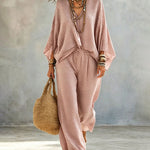 Effortless Chic Batwing Sleeve Polka Dot 2-Piece Set