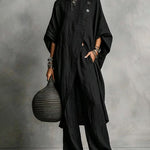 Minimalism Loose Slant Placket Matching Set
