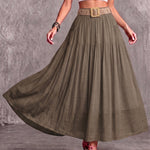 High Waist Tiered Flowy Maxi Skirt