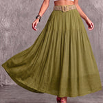 High Waist Tiered Flowy Maxi Skirt