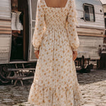 Boho Chic Floral Print Empire Maxi Dress
