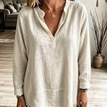 Elevated & Everyday Fringe Hem Long Sleeve Blouse