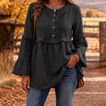 Boho Frayed Edge Detail Peplum Blouse