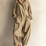 Loose Fit Cargo Linen Jumpsuit
