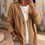 Lightweight Washed Cotton Faux Denim Jacket