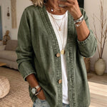 Lightweight Washed Cotton Faux Denim Jacket