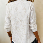 Elegant Casual Floral Print Notch Neck Blouse