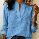Elegant Casual Floral Print Notch Neck Blouse