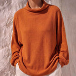 Cozy Oversized Waffle Knit Cowl Neck Top