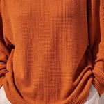 Cozy Oversized Waffle Knit Cowl Neck Top