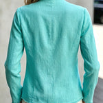 Elegant Twist-Front Raw Edge Blouse