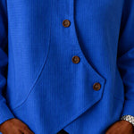 Modern Asymmetric Placket Waffle Shirt