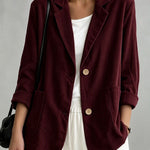 Urban Casual Single Breasted Corduroy Blazer