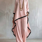Minimalist Loose Contrast Trim Matching Set