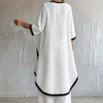 Minimalist Loose Contrast Trim Matching Set