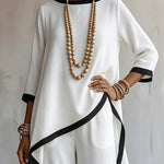 Minimalist Loose Contrast Trim Matching Set