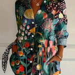 Charlotte King | Vibrant Floral Print Cotton Blouse For Women