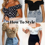 Off Shoulder Puff Sleeve Ruffle Trim Tops Bodysuits - Zeagoo (Us Only)