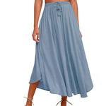 High Waisted Flowy Elastic Skirts , Lightweight Long Skirts - Zeagoo (Us Only)