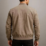 Tailored Suede Men's Jacket with Classic Zipper Design | Casual Long Sleeve Outerwear for Everyday Style