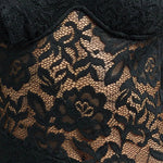 Black Lace V Neck Ruched High Slit Bodycon Maxi Dress