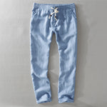 Harrington 100% Linen Trousers with Easy Waist Comfort