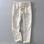 Harrington 100% Linen Trousers with Easy Waist Comfort