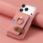 Universal Leather Phone Case for iPhone 17/16/15 | Sleek Protective Wallet Design with Ring Holder