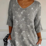 Women's Vintage Floral Art Casual Pullover Knit
