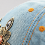 Verona Floral Cotton Denim Cap