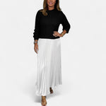 Knitted Maxi Dress with Pleated Skirt